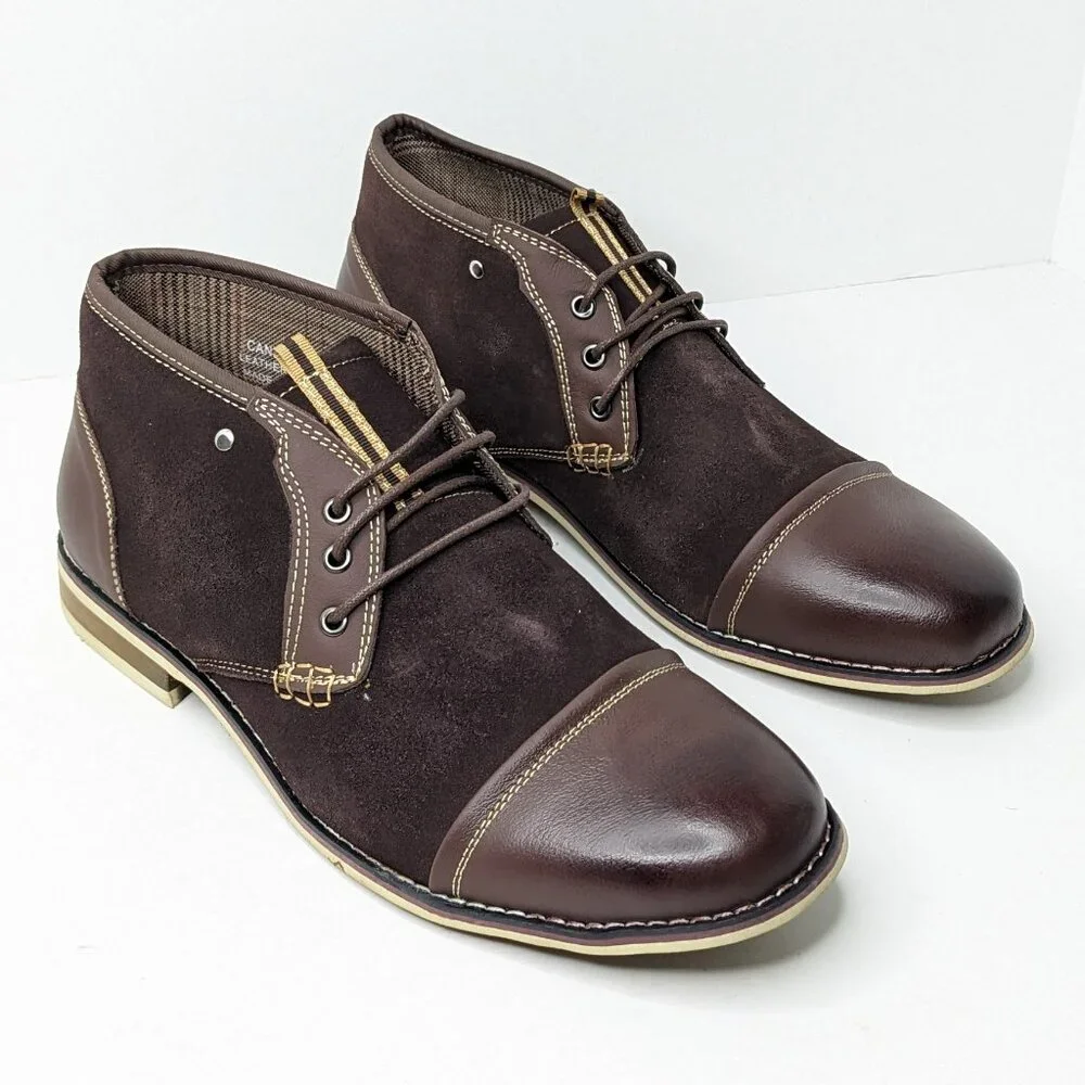 N.Y.L.A. Candle Chukka Boots, Coffe Brown Leather, Men's 11 M